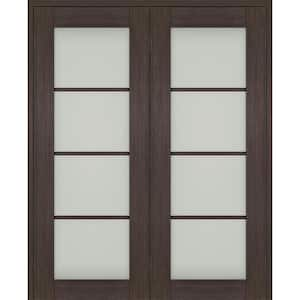 Belldinni Vona 64"x 96" Both Active 4-Lite Frosted Glass Veralinga Oak ...