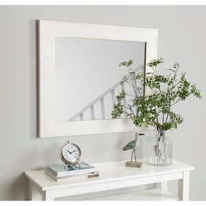 Medium Rectangle White Classic Mirror (36 in. H x 30 in. W)