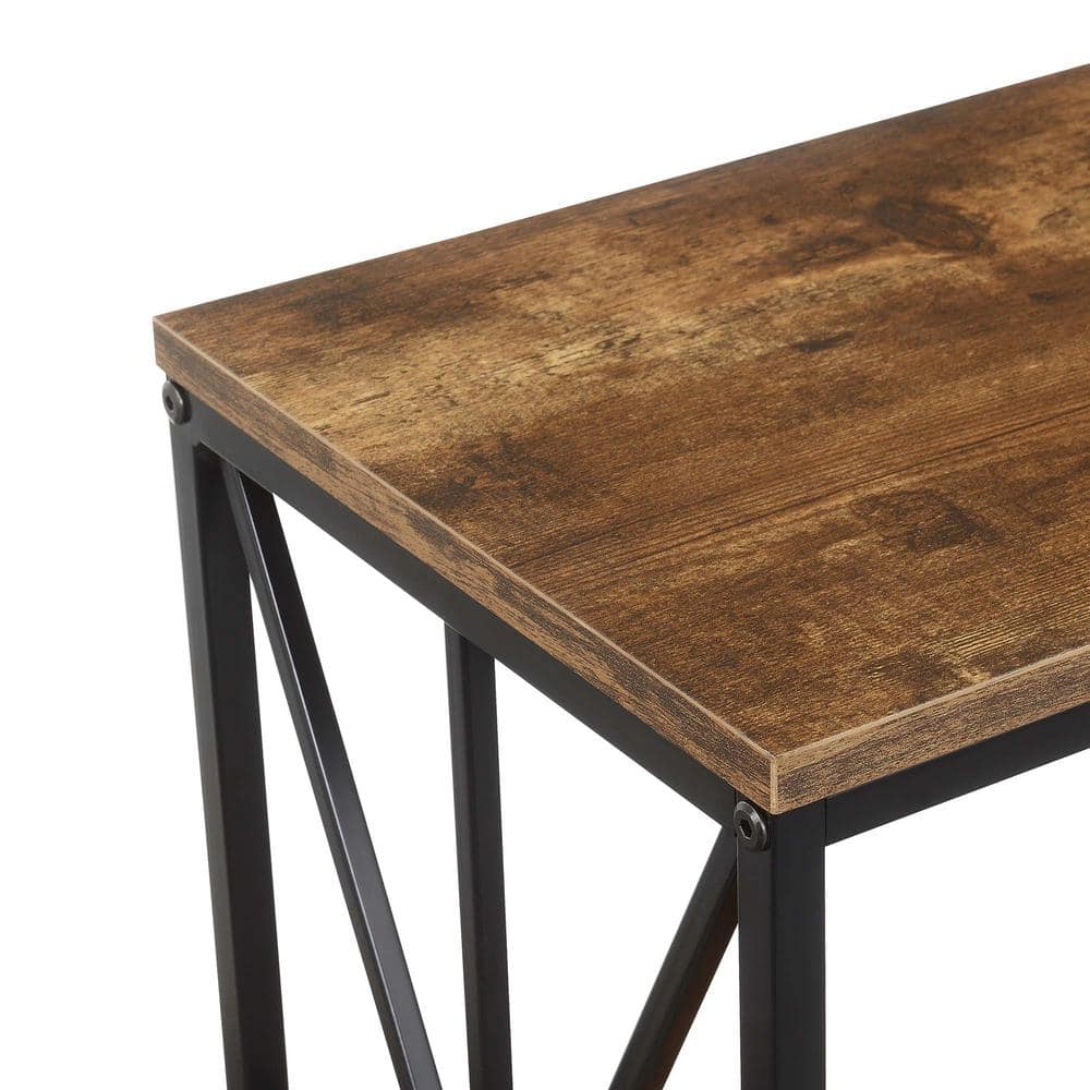 Tucson Starburst 24" Barnwood Chairside End Table with USB Charging Station