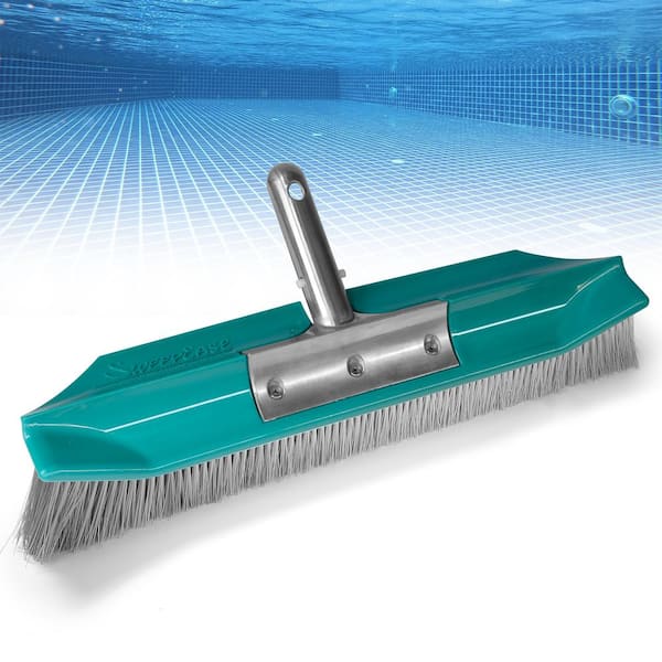 SweepEase New & Improved Aquadynamic 18 in. Pro Series 100% Poly Pool Brush Design that Sticks to the Walls & Floor, Guaranteed