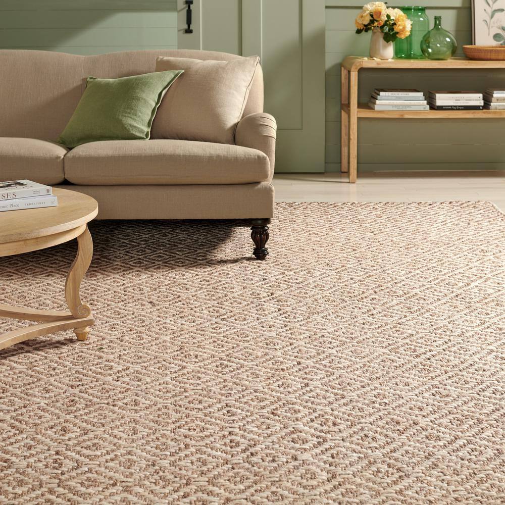 Ivory Geometric Tufted Handmade Washable Rug 5' x 8'