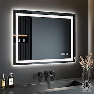 Wrought Studio Aolaith Wall Mounted Rectangular Frameless Anti Fog LED Light  Bathroom Mirror,Dimmable Vanity Mirror & Reviews