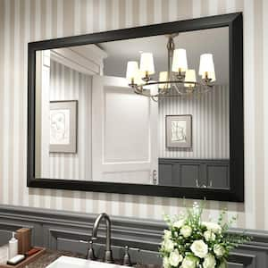 48 in. W x 36 in. H Rectangular Aluminum Alloy Framed and Tempered Glass Wall Bathroom Vanity Mirror in Matte Black