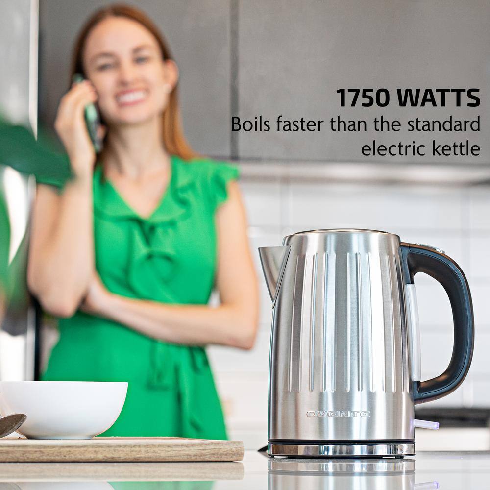 Silver Stainless Steel 1.7L Electric Kettle with Auto Shut Off