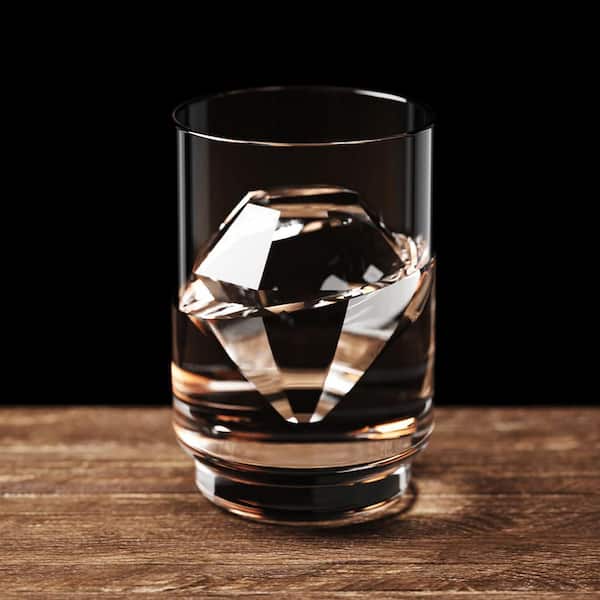 Black 2 Cavity Large Crystal Clear Ice Diamond Form, 2.3 in. Round Ice Sphere Trays for Whiskey Cocktail Brandy Bourbon