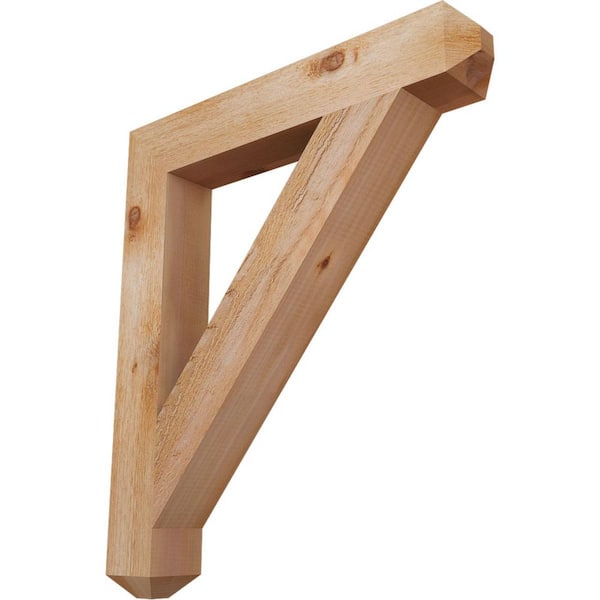 Ekena Millwork 4 in. x 30 in. x 26 in. Western Red Cedar Traditional Craftsman Rough Sawn Bracket