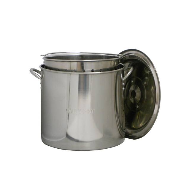 King Kooker 22 qt. Stainless Steel Boiling Pot with Lid and Punched Basket