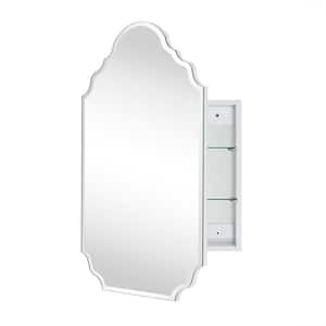Tomace 20 in. W x 30 in. H Novelty/Specialty Irregular Arched Metal Beveled Frameless Medicine Cabinet with Mirror