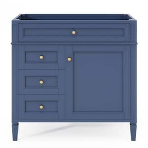 35 in. W x 17.9 in. D x 33 in. H Freestanding Bath Vanity Cabinet without Top in Blue