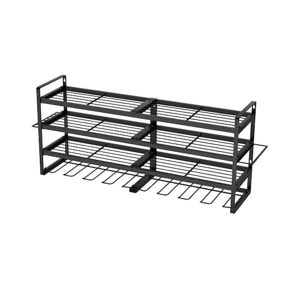 17.13 in. 4-Layer Storage Rack Tool Organizer Wall Rack Mount Garage Storage Tool Storage Wall Mounted Home Organization