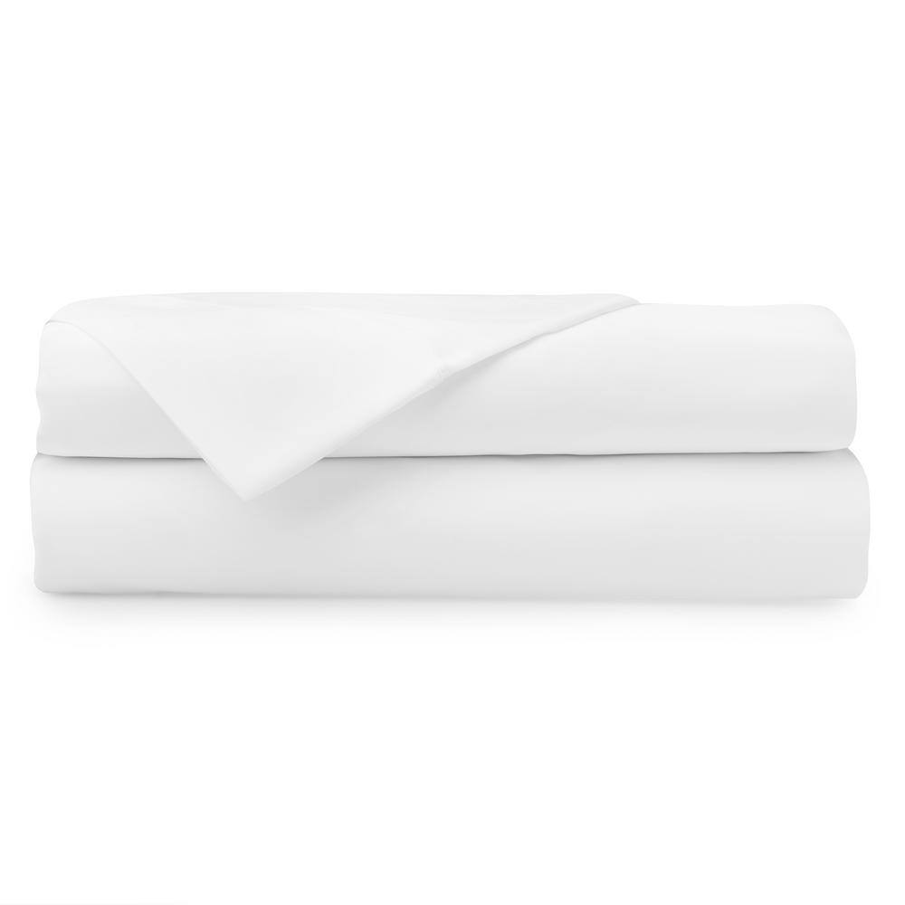 4-Piece White Solid 1000 Thread Count Cotton Blend Queen Sheet Set