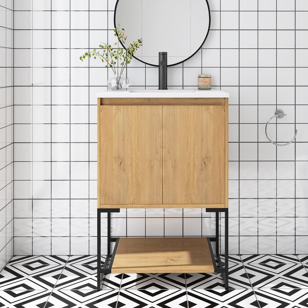 Allen 24 in. W x 19 in. D x 34 in. H Single Sink Freestanding Bathroom Vani