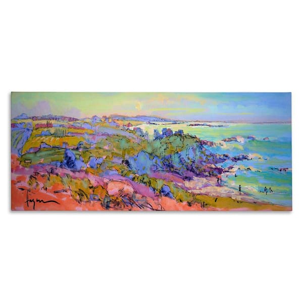 Stupell Industries Sunset Beachgoers View by June Erica Vess Unframed Nature Graphic Art Print 10 in. x 24 in.