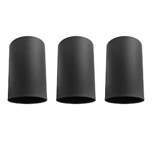 5 in. 1-Light Modern Cylinder Matte Black Finish Flush Mount with No Bulbs Included (3-Pack)