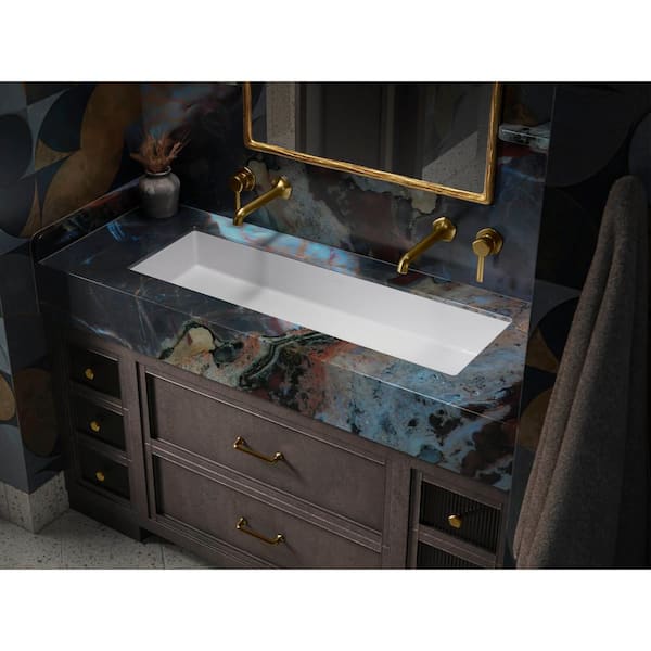Verticyl 42.5 in. x 15.33 in. Undermount Bathroom Sink in White Vitreous China