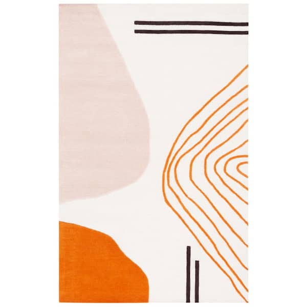 SAFAVIEH Rodeo Drive Ivory/Rust 8 ft. x 10 ft. Abstract Area Rug