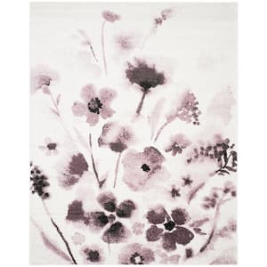 Adirondack Ivory/Purple 8 ft. x 10 ft. Floral Gradient Area Rug