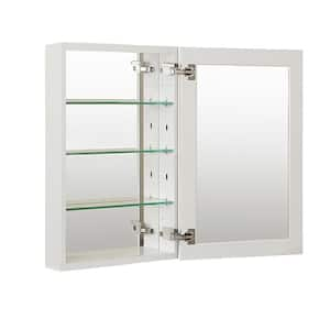 15 in. W x 36 in. H Rectangular White Aluminum Recessed/Surface Mount Medicine Cabinet with Mirror