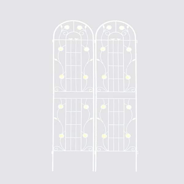 Unbranded 71 in. White Metal Garden Trellis Outdoor Flower Support (2-Pack)