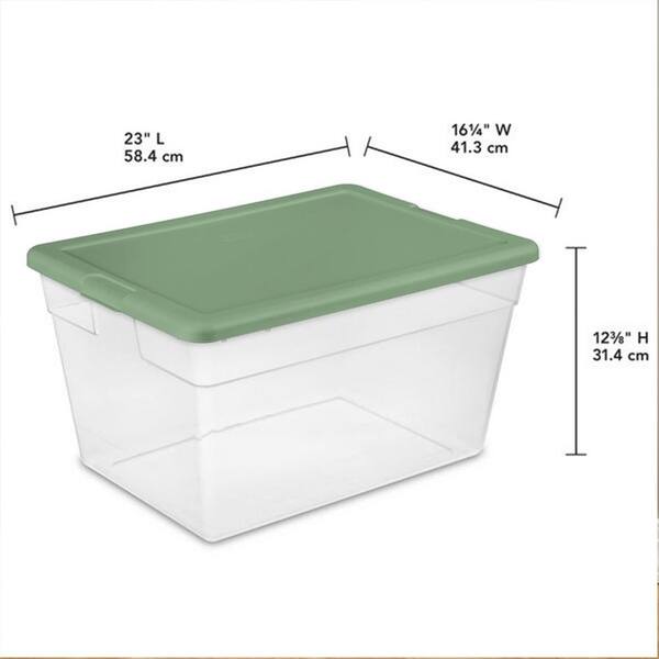 Sterilite 56 Quart Latching Stackable Wheeled Storage Container with Lid (8 Pack)