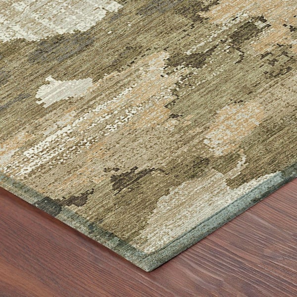 Chantille Machine Washable Indoor/Outdoor Abstract ACN2434 Khaki 8 ft. x 10 ft. Area Rug