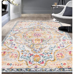 Distressed Vintage Bohemian 7 ft. 10 in. x 10 ft. Gray Area Rug
