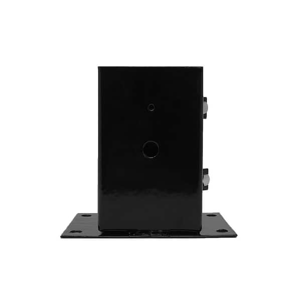 4 in. x 4 in. Powder Coated Black Post Anchor Bracket Steel Bolt Down