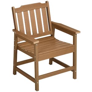 Casual Plastic Outdoor Dining Chair in Brown