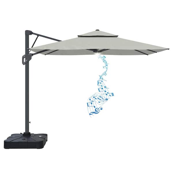 Clihome 10 x 10 ft. Outdoor Pneumatic Lever Cantilever Umbrella Patio