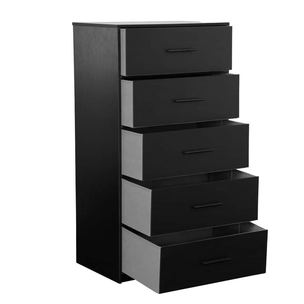 Black 5 Drawer 22.5 in. Wide Dresser - thumbnail 10