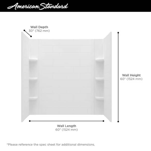 American Standard Ovation Curve 60 in. W x 60 in. H 3-Piece Glue