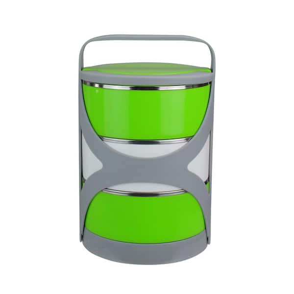 Avon Green and White Stacking Food Storage Containers with Carrying Holder