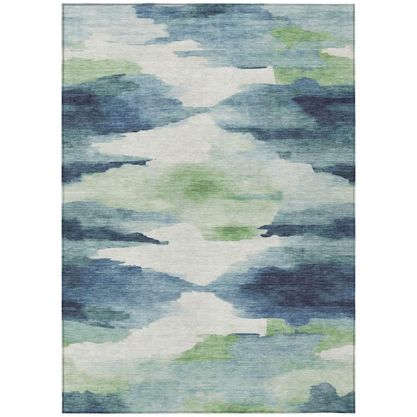 Addison Rugs Chantille Machine Washable Indoor/Outdoor Abstract ACN2259 Blue 2 ft. 6 in. x 3 ft. 10 in. Area Rug