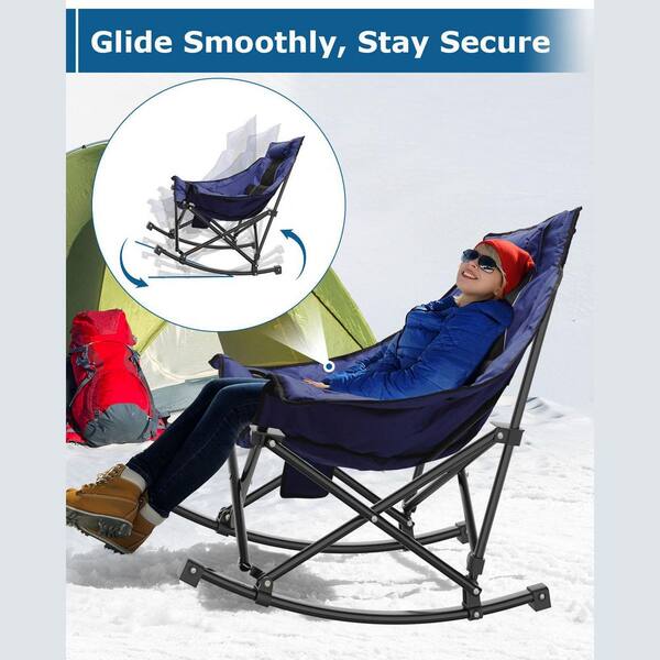 SEEUTEK Heated Camping Chair-Oversized Rocking Chair with 3 Heat