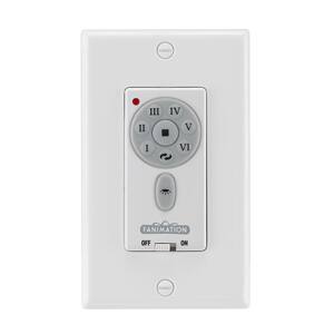 6-Speed DC Motor Wallplate Switch, White