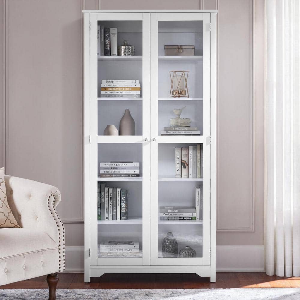 fout Antecedent geïrriteerd raken Home Decorators Collection Bradstone 72 in. White Bookcase with Glass Doors  JS-3424-A - The Home Depot