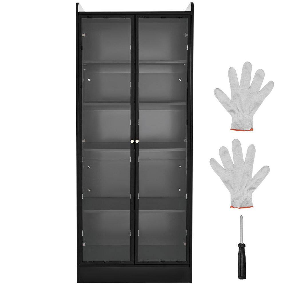 Tall Display Cabinet, 5-Tier Curio and Collectibles Organizer, 67In. Lighted Storage Unit with Adjustable Shelves price history on PriceWatchPro