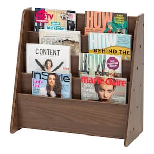 Wooden Magazine Rack, 4-Pocket Periodical Book Sketchbook Stand