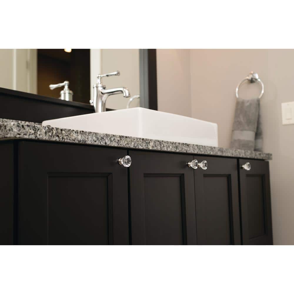 Crystal Palace Polished Nickel Square Acrylic Cabinet Knob