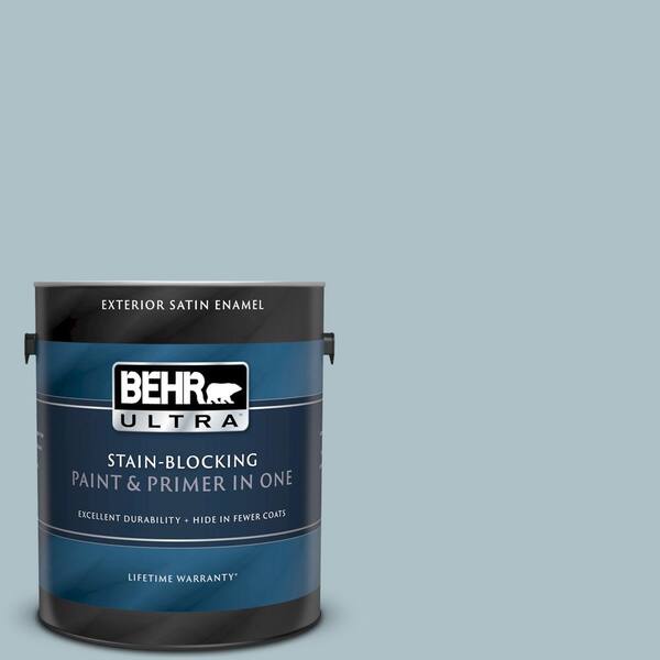 BEHR ULTRA 1 gal. #UL220-7 Ozone Satin Enamel Exterior Paint and Primer in One