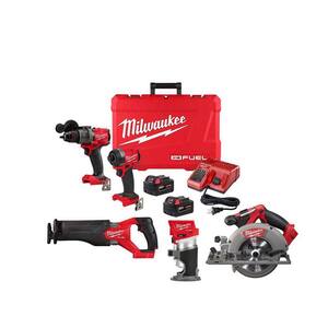 M18 FUEL 18-Volt Lithium Ion Brushless Cordless Combo Kit 4-Tool with Cordless Router