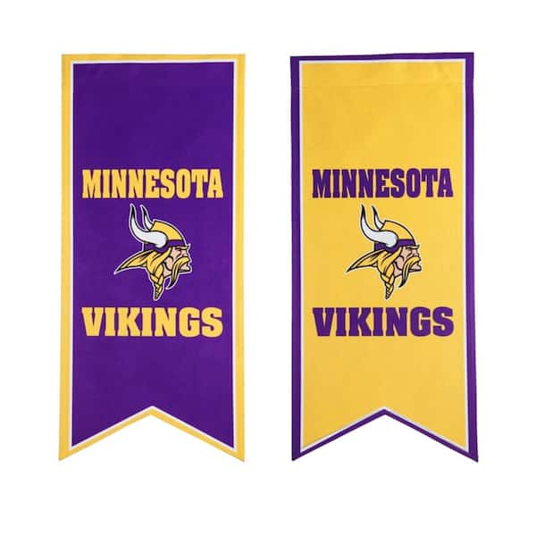 Minnesota Vikings GARDEN FLAG 2-Sided Football Banner, Stitched Letters, 44  x 28