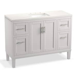 Chesil 48 in. W x 19.2 in. D x 36.1 in. H Single Sink Freestanding Bath Vanity in Atmos Grey with Quartz Top