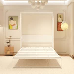 White Wood Frame Queen Size Bed Murphy Bed, Shaped LIKE Wardrobe, Hidden Bed, Pull Down to Expand