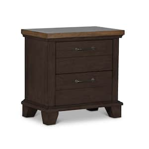 Bear Creek Rustic Chocolate Nightstand (28 in. Depth x 17 in. Width x 26 in. Height)