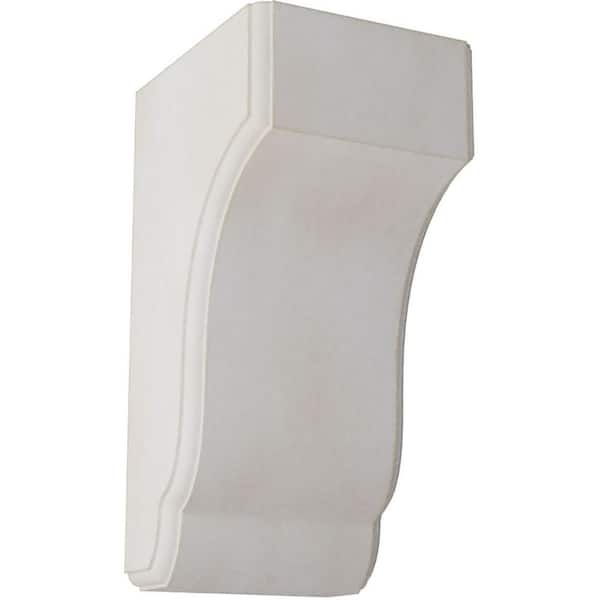 Ekena Millwork 4-3/4 in. x 10 in. x 5-1/2 in. Chalk Dust White Capistrano Mission Wood Vintage Decor Corbel