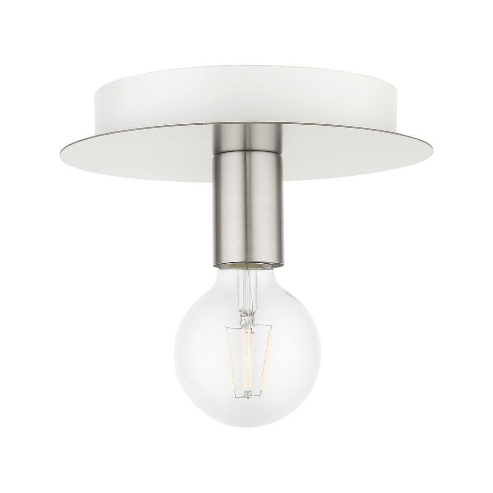 Brushed Nickel 8" Indoor/Outdoor Flush Mount Light