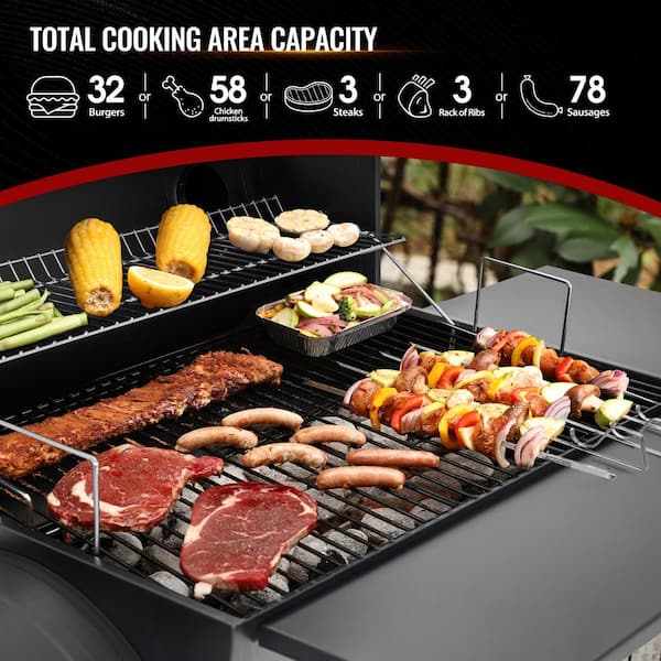 Portable Charcoal Bbq Drum Grill Bbq Royal Gourmet 30 Smoker Black