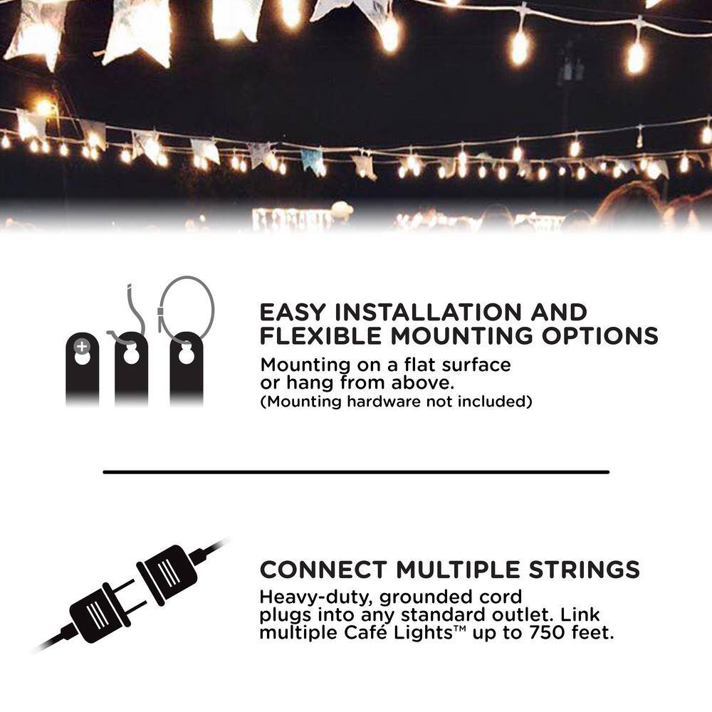 24 ft White Cord Color-Changing LED Outdoor String Lights with Remote