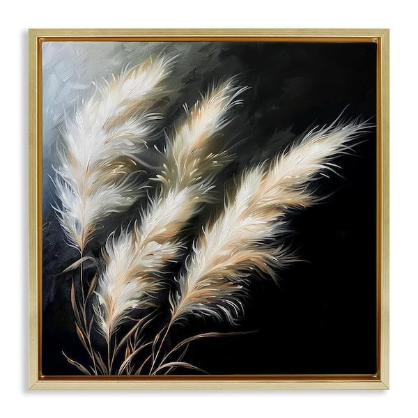 Stupell Industries Wispy Wheat Stalks by Raymond Powers Gold Floater Frame Nature Graphic Art Print 18 in. x 18 in.